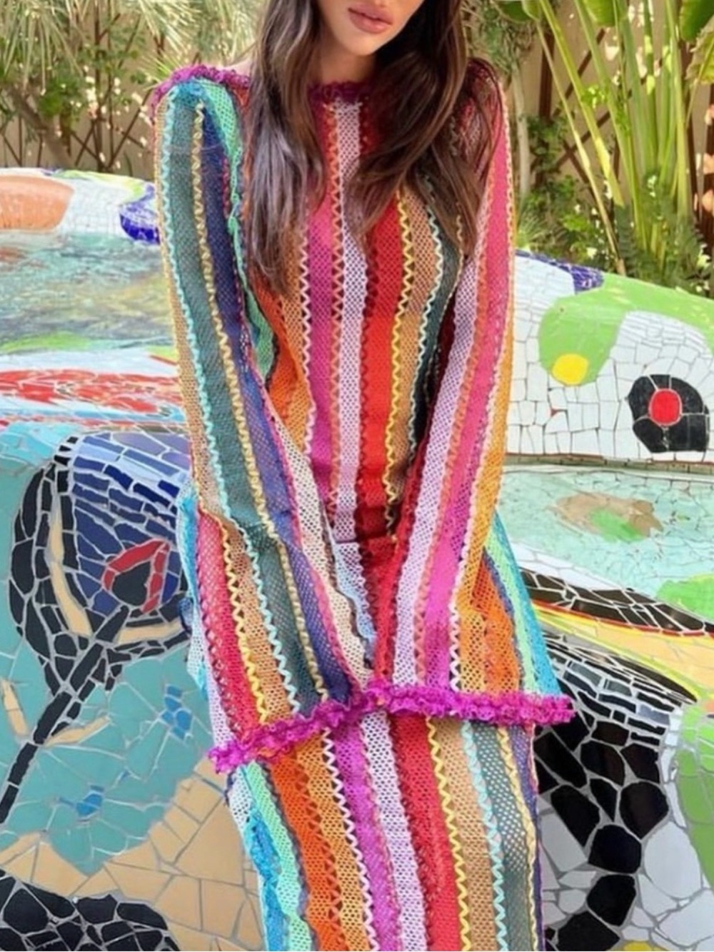 LAMPEROS ATELIER Aphrodite Beach Dress Feminine Colorful One Size VGUC